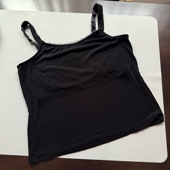 Chico's Tops - Chico’s Travelers Lace Trim Camisole Top Women’s 3 Black Stretch Layering XL